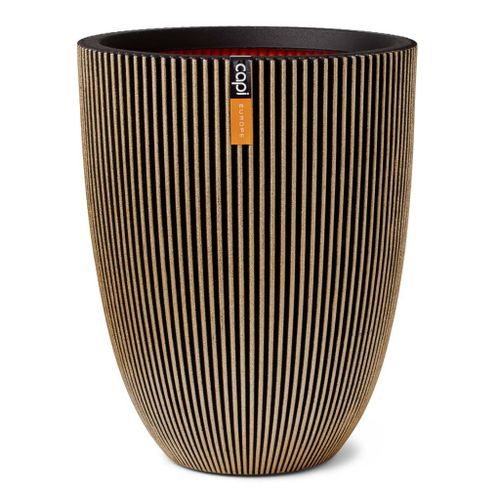 Capi Vase élégant Groove 46x58 cm Noir et doré - Photo n°2; ?>