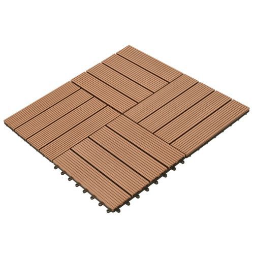 Carreau de terrasse 22 pcs 30 x 30 cm 2 m² WPC Marron - Photo n°2; ?>