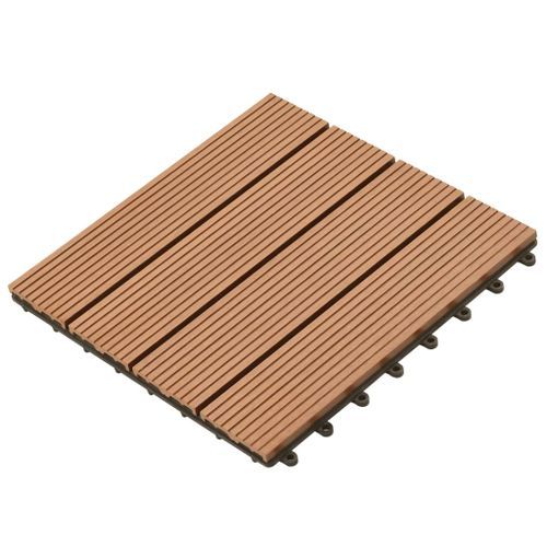 Carreau de terrasse 22 pcs 30 x 30 cm 2 m² WPC Marron - Photo n°3; ?>