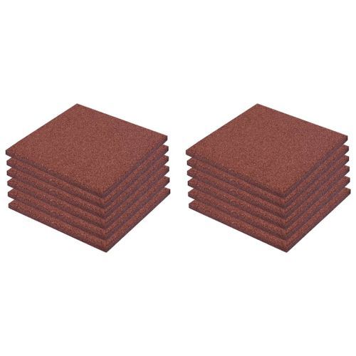 Carreaux de protection antichoc 12pc Caoutchouc 50x50x3cm Rouge - Photo n°2; ?>