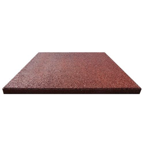 Carreaux de protection antichoc 12pc Caoutchouc 50x50x3cm Rouge - Photo n°3; ?>