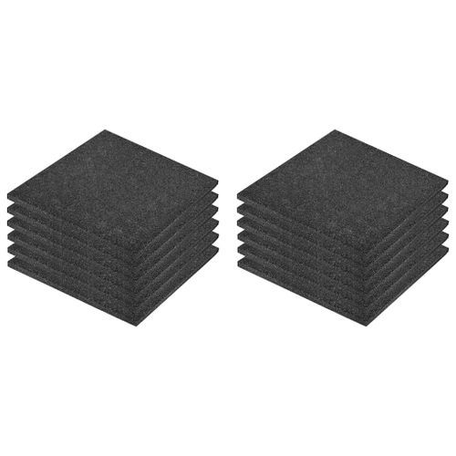 Carreaux de protection antichoc 12pcs Caoutchouc 50x50x3cm Noir - Photo n°2; ?>