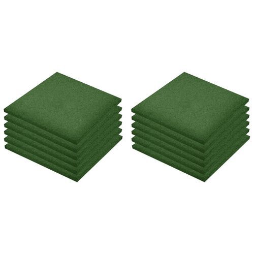 Carreaux de protection antichoc 12pcs Caoutchouc 50x50x3cm Vert - Photo n°2; ?>