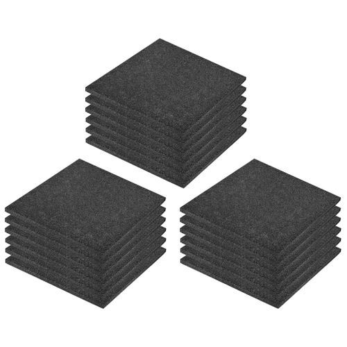 Carreaux de protection antichoc 18pcs Caoutchouc 50x50x3cm Noir - Photo n°2; ?>