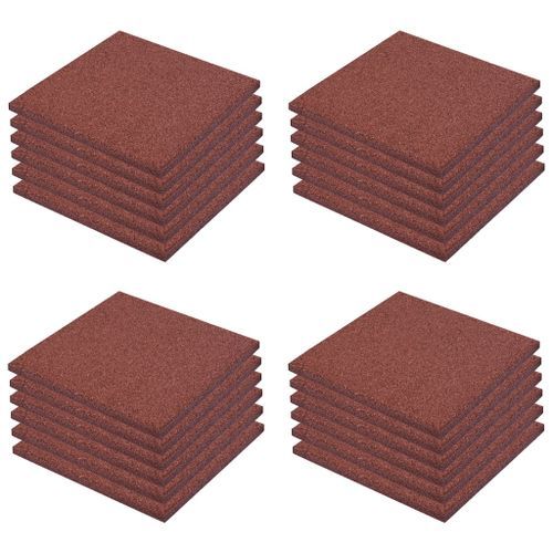 Carreaux de protection antichoc 24pc Caoutchouc 50x50x3cm Rouge - Photo n°2; ?>