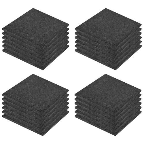 Carreaux de protection antichoc 24pcs Caoutchouc 50x50x3cm Noir - Photo n°2; ?>