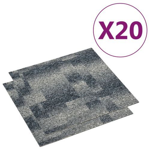 Carreaux de tapis de sol 20 pcs 5 m² Bleu foncé - Photo n°2; ?>