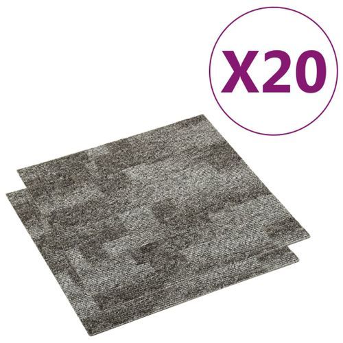 Carreaux de tapis de sol 20 pcs 5 m² Gris - Photo n°2; ?>