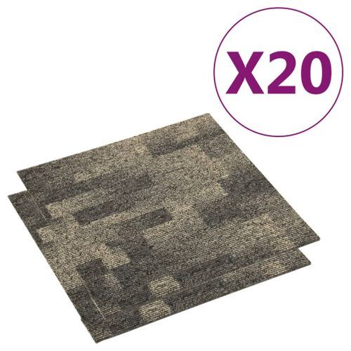 Carreaux de tapis de sol 20 pcs 5 m² Gris et beige - Photo n°2; ?>