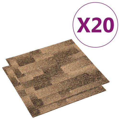 Carreaux de tapis de sol 20 pcs 5 m² Marron - Photo n°2; ?>