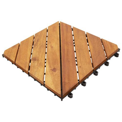 Carreaux de terrasse 10 pcs 30x30 cm Bois d'acacia solide - Photo n°2; ?>