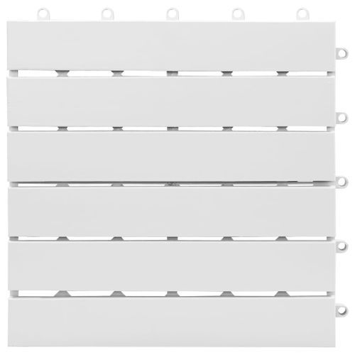 Carreaux de terrasse 10 pcs Blanc 30x30 cm Bois d'acacia solide - Photo n°3; ?>