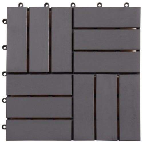 Carreaux de terrasse 20pcs Délavage gris 30x30 cm Acacia solide 2 - Photo n°3; ?>