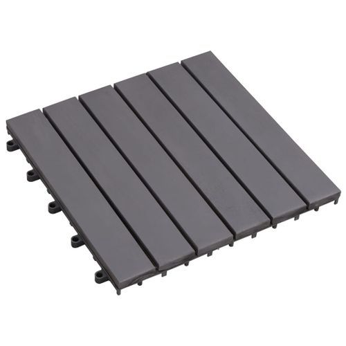 Carreaux de terrasse 20pcs Délavage gris 30x30 cm Acacia solide - Photo n°2; ?>