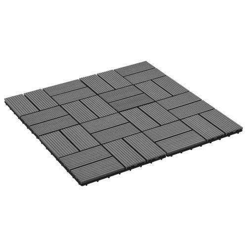 Carreaux de terrasse 22 pcs 30 x 30 cm 2 m² WPC Gris 2 - Photo n°2; ?>