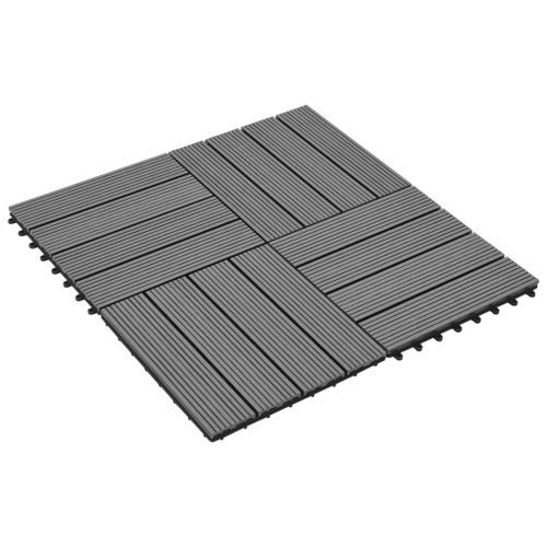 Carreaux de terrasse 22 pcs 30 x 30 cm 2 m² WPC Gris 3 - Photo n°2; ?>