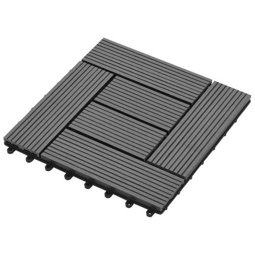 Carreaux de terrasse 22 pcs 30 x 30 cm 2 m² WPC Gris - Photo n°3; ?>