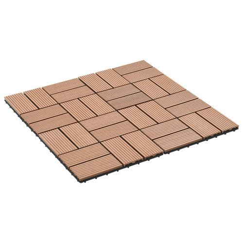 Carreaux de terrasse 22 pcs 30 x 30 cm 2 m² WPC Marron - Photo n°2; ?>