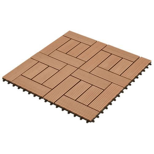 Carreaux de terrasse 22 pcs 30 x 30 cm 2 m² WPC Marron 2 - Photo n°2; ?>