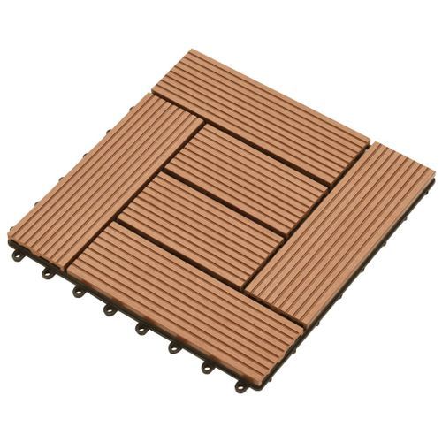 Carreaux de terrasse 22 pcs 30 x 30 cm 2 m² WPC Marron 2 - Photo n°3; ?>