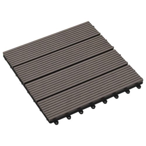 Carreaux de terrasse 22 pcs 30 x 30 cm 2 m² WPC Marron foncé 3 - Photo n°3; ?>