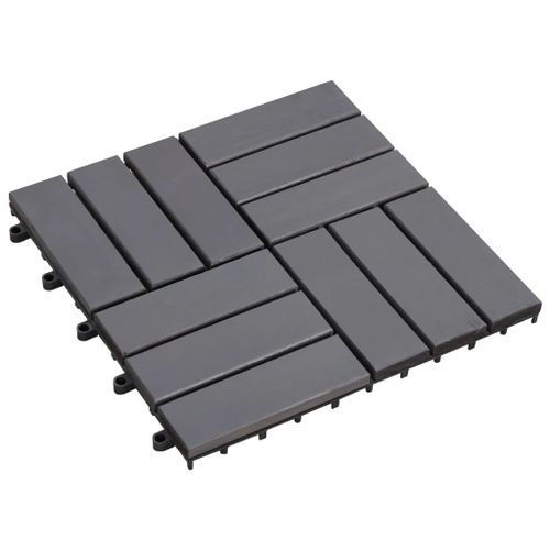 Carreaux de terrasse 30pcs Délavage gris 30x30 cm Acacia solide - Photo n°2; ?>