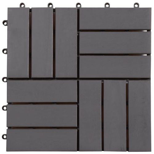 Carreaux de terrasse 30pcs Délavage gris 30x30 cm Acacia solide - Photo n°3; ?>