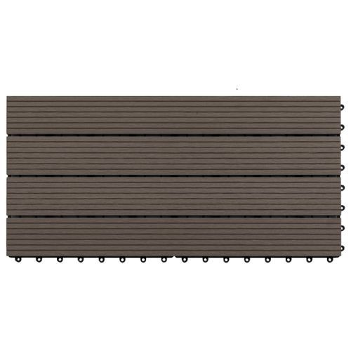 Carreaux de terrasse 6 pcs WPC 60x30 cm 1,08 m² Marron foncé - Photo n°3; ?>