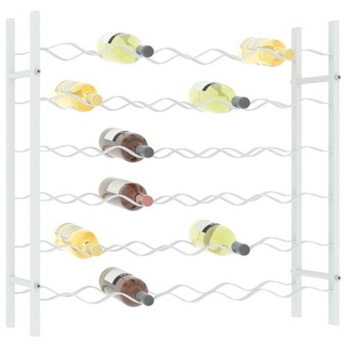 Casier à bouteilles pour 36 bouteilles Blanc Métal - Photo n°3; ?>