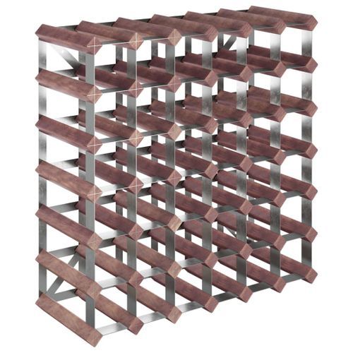 Casier à bouteilles pour 42 bouteilles Marron Bois pin solide - Photo n°2; ?>