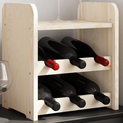 Casier à vin avec panneau supérieur 33x25x37 cm bois pin massif - Photo n°2; ?>