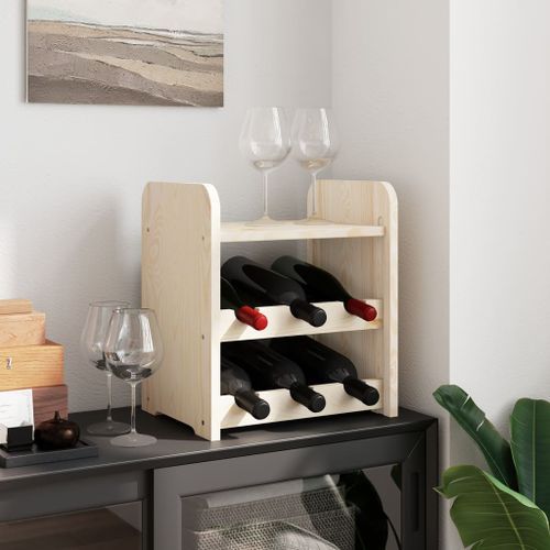 Casier à vin avec panneau supérieur 33x25x37 cm bois pin massif - Photo n°3; ?>