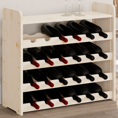 Casier à vin et panneau supérieur 67,5x25x60 cm bois pin massif - Photo n°2; ?>