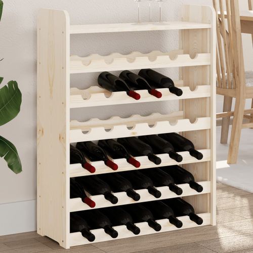 Casier à vin et panneau supérieur 67,5x25x87 cm bois pin massif - Photo n°2; ?>