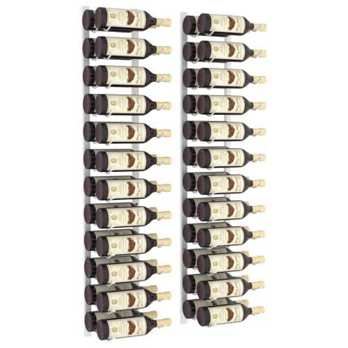 Casier à vin mural pour 24 bouteilles 2 pcs Blanc Fer - Photo n°3; ?>