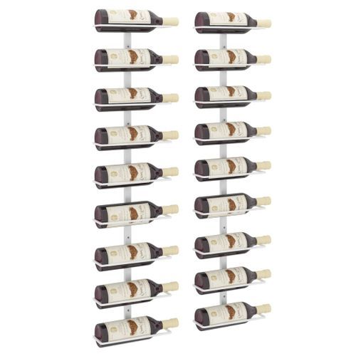 Casier à vin mural pour 9 bouteilles 2 pcs Blanc Fer - Photo n°3; ?>