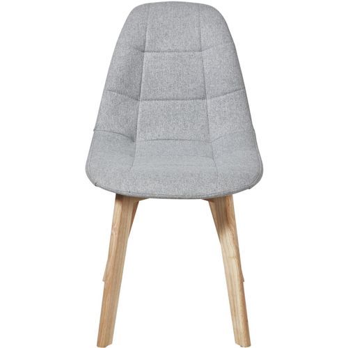 Chaise scandinave tissu gris clair capitonné et bois naturel Kiba - Lot de 4 - Photo n°2; ?>