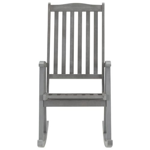 Chaise à bascule avec coussin Gris Bois d'acacia massif 5 - Photo n°3; ?>