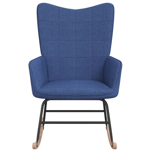 Chaise à bascule Bleu Tissu 5 - Photo n°3; ?>