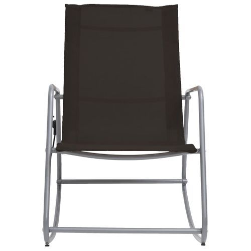 Chaise à bascule de jardin Noir 95x54x85 cm Textilène - Photo n°2; ?>