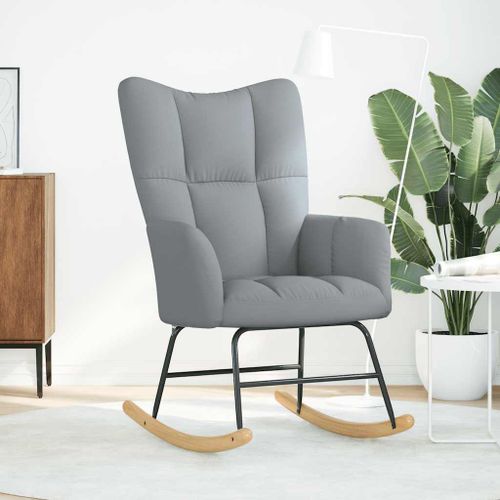 Chaise à bascule Gris clair Tissu - Photo n°3; ?>