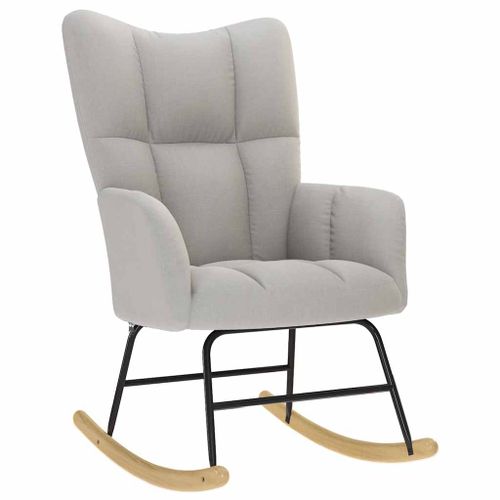 Chaise à bascule gris nuage tissu - Photo n°2; ?>