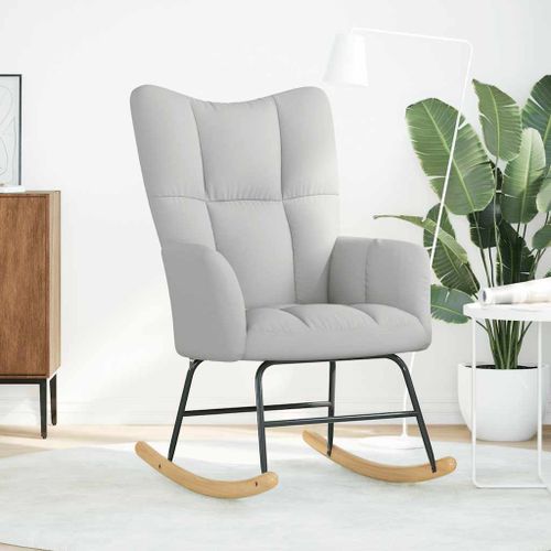 Chaise à bascule gris nuage tissu - Photo n°3; ?>
