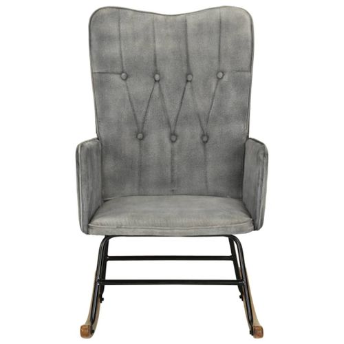 Chaise à bascule gris vintage toile - Photo n°2; ?>