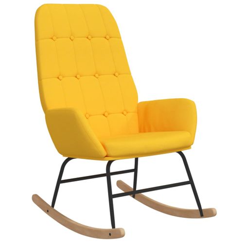 Chaise à bascule Jaune moutarde Tissu - Photo n°2; ?>