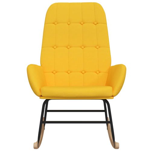 Chaise à bascule Jaune moutarde Tissu - Photo n°3; ?>