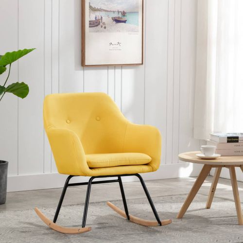 Chaise à bascule Jaune moutarde Tissu Kooly - Photo n°2; ?>
