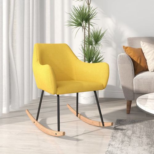 Chaise à bascule Jaune moutarde Tissu Solaly - Photo n°2; ?>