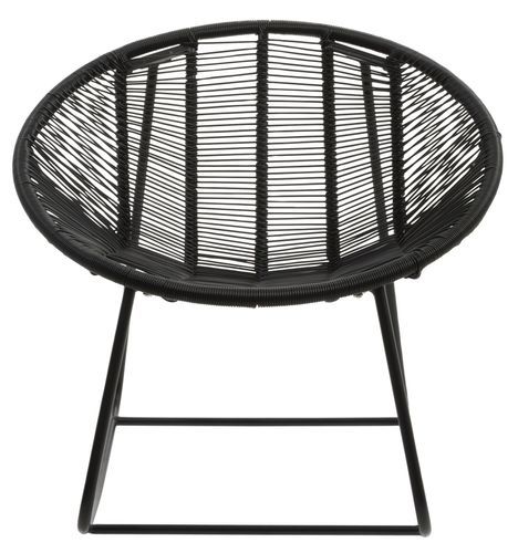 Chaise à bascule métal et plastique noir Pam - Photo n°2; ?>