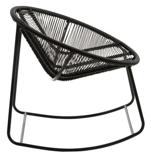 Chaise à bascule métal et plastique noir Pam - Photo n°3; ?>